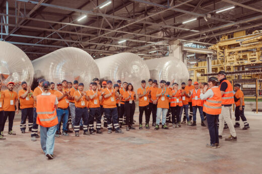 Il personale aziendale. e i formatori di E.R Training in azienda durante il safety day.